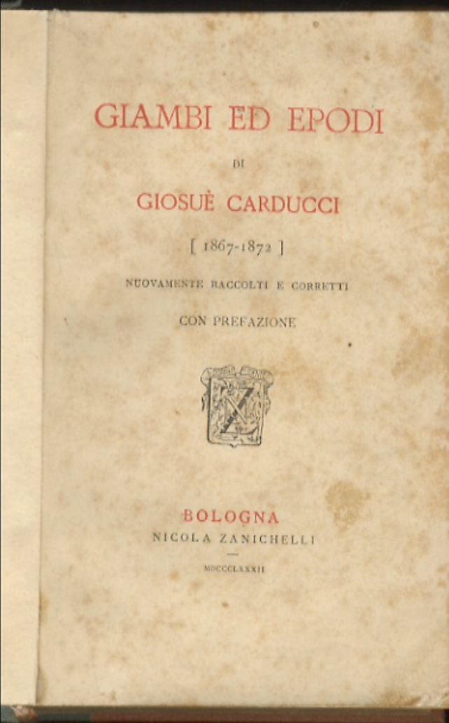 Giambi ed epodi di Giosuè Carducci [1867 – 1872]