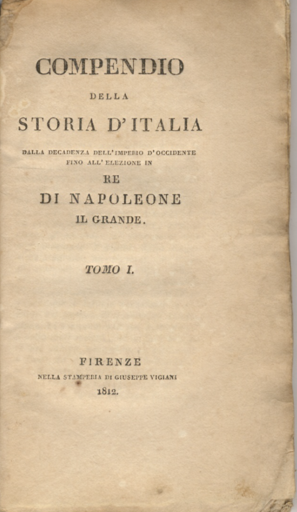 Compendio della Storia d’Italia. Tomo I 